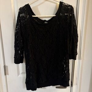 Black Lace Women's Top from Express Size L